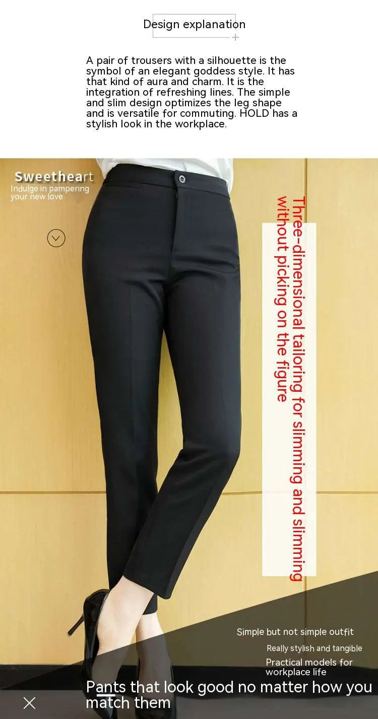 Women's Black Trousers Cropped Black 5XL – Posh Atomic