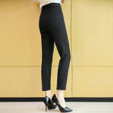 Women's Black Trousers Cropped Black XL – Posh Atomic