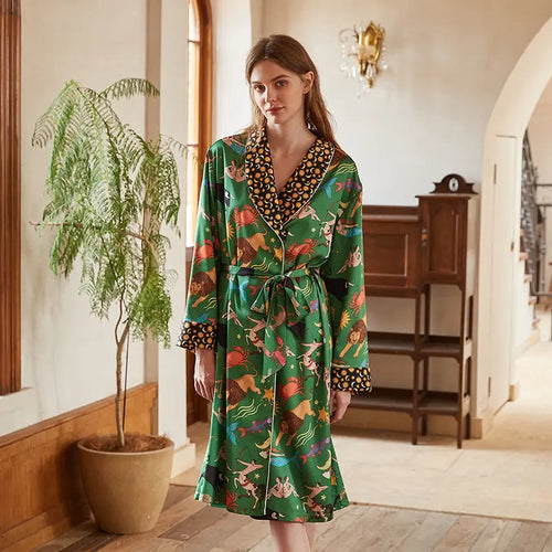 Women's Colorful Velvet Robe Green Free Size – Posh Atomic