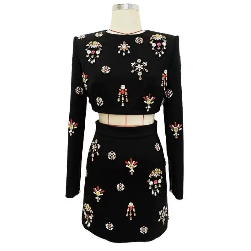 Women's Fashion Exquisite Heavy Industry Suit Black S – Posh Atomic