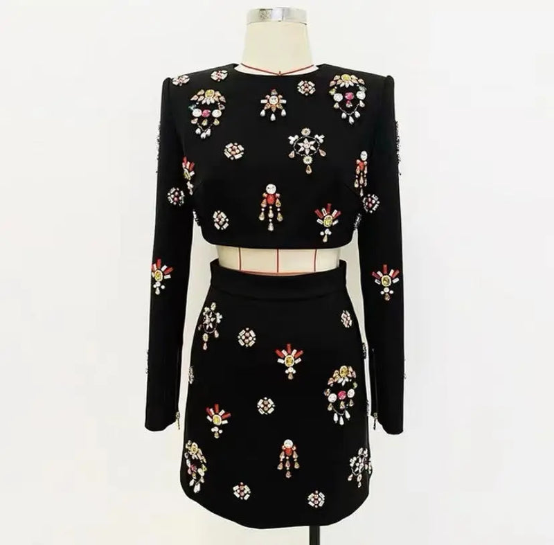 Women's Fashion Exquisite Heavy Industry Suit Black M – Posh Atomic