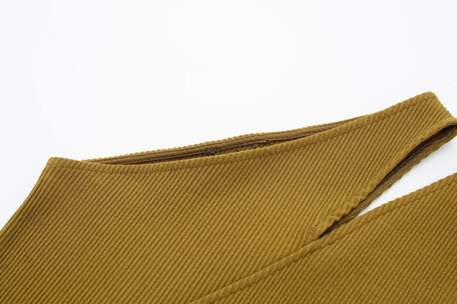 Women's Fashion Personality Asymmetric Dress Khaki M – Posh Atomic