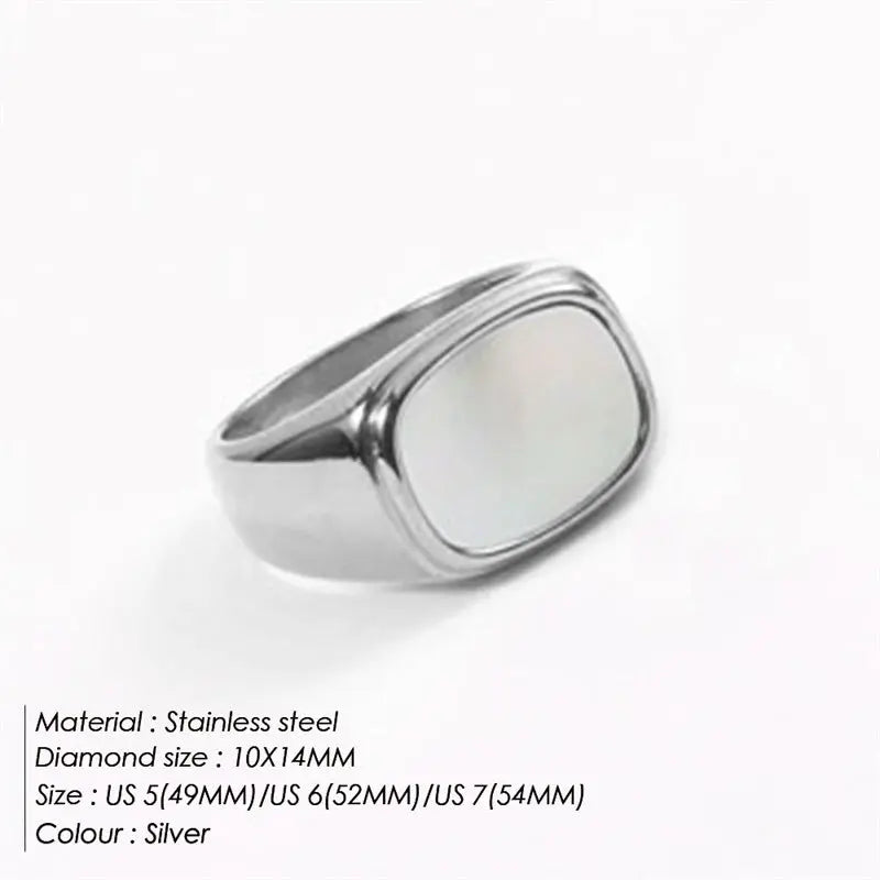 Women's Fashion Stainless Steel Ring Steel Black US8 – Posh Atomic
