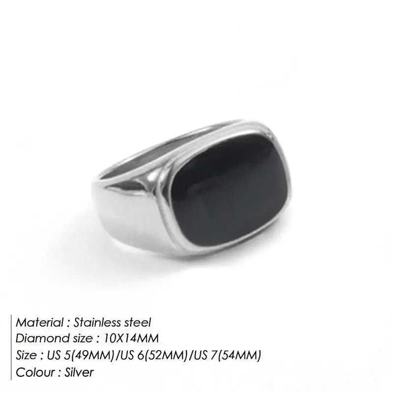 Women's Fashion Stainless Steel Ring Steel Black US6 – Posh Atomic