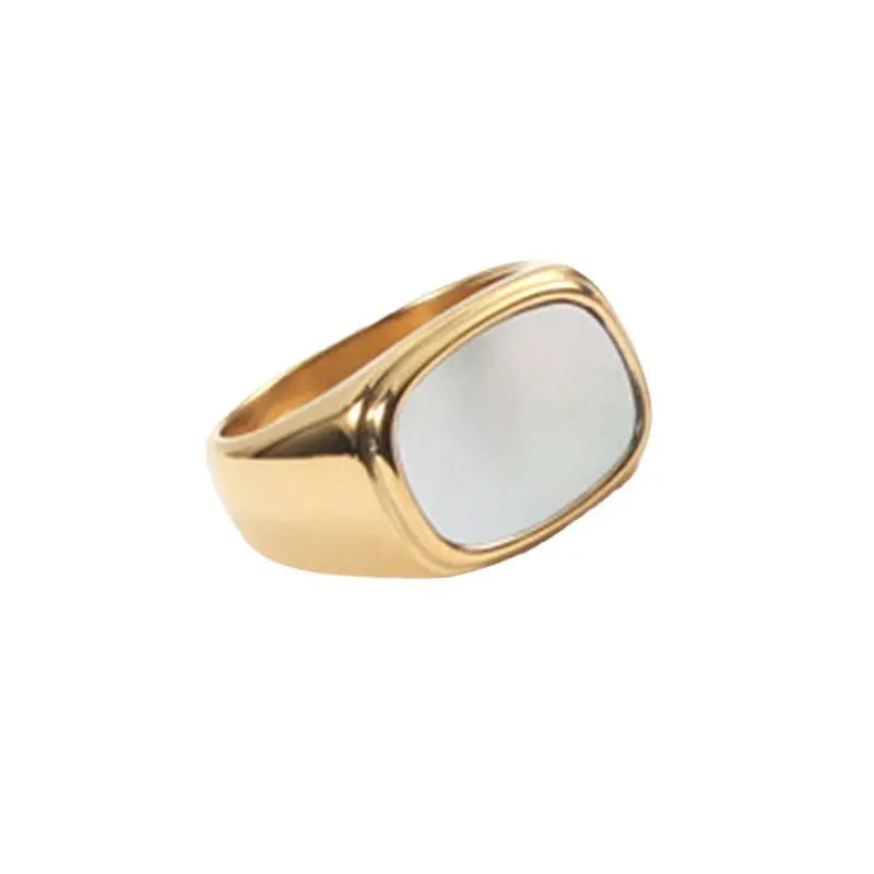 Women's Fashion Stainless Steel Ring Black And Golden US8 – Posh Atomic