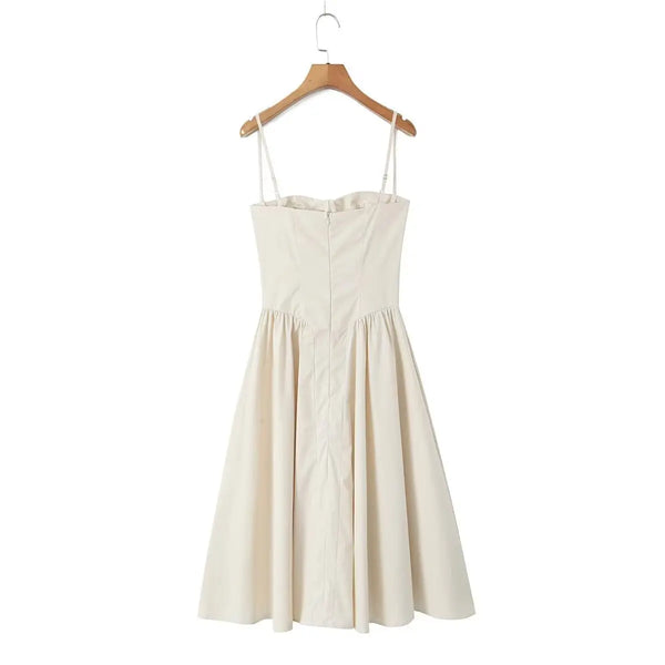 Women's Fitted Waist Pleated Dress Picture Color M – Posh Atomic