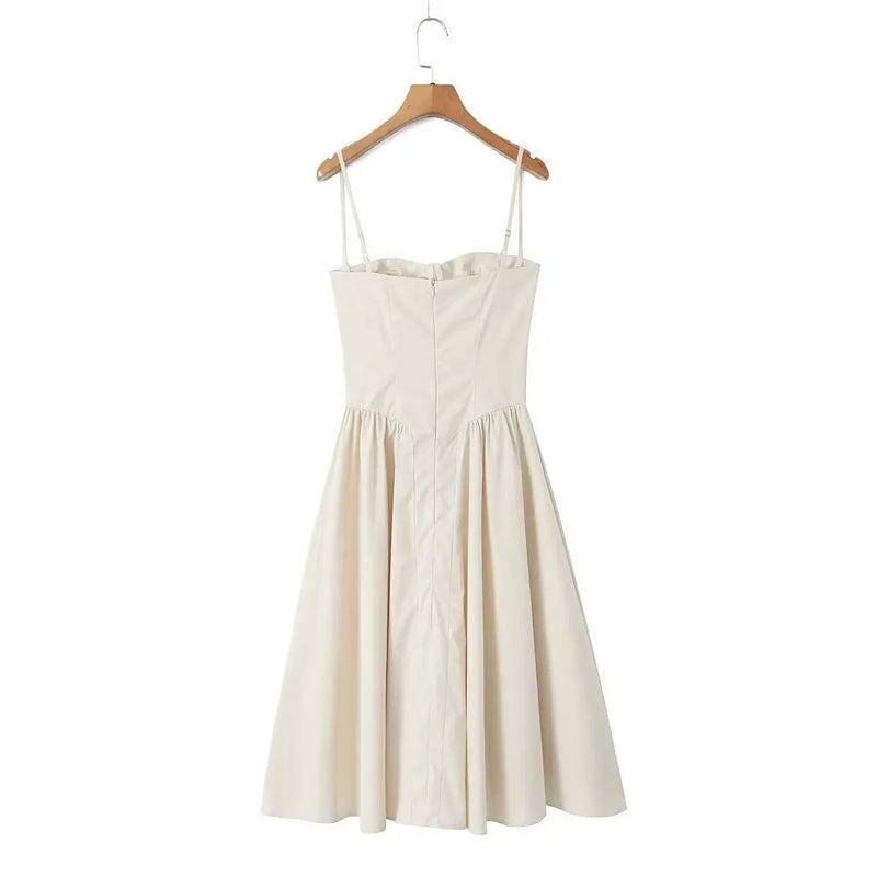 Women's Fitted Waist Pleated Dress Picture Color M – Posh Atomic