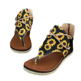 Women's Flip-toe Printed Flat Sandals With Back Zipper 556 1 Model – Posh Atomic