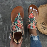 Women's Flip-toe Printed Flat Sandals With Back Zipper 556 2 Models – Posh Atomic