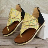 Women's Flip-toe Printed Flat Sandals With Back Zipper 556 2 Models – Posh Atomic