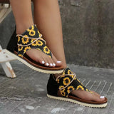 Women's Flip-toe Printed Flat Sandals With Back Zipper 556 2 Models – Posh Atomic