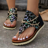 Women's Flip-toe Printed Flat Sandals With Back Zipper 556 1 Model – Posh Atomic