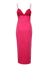 Women's French V-neck Sling Dress Pink L – Posh Atomic