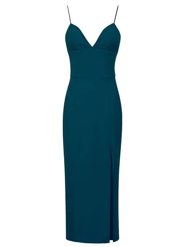 Women's French V-neck Sling Dress Red M – Posh Atomic