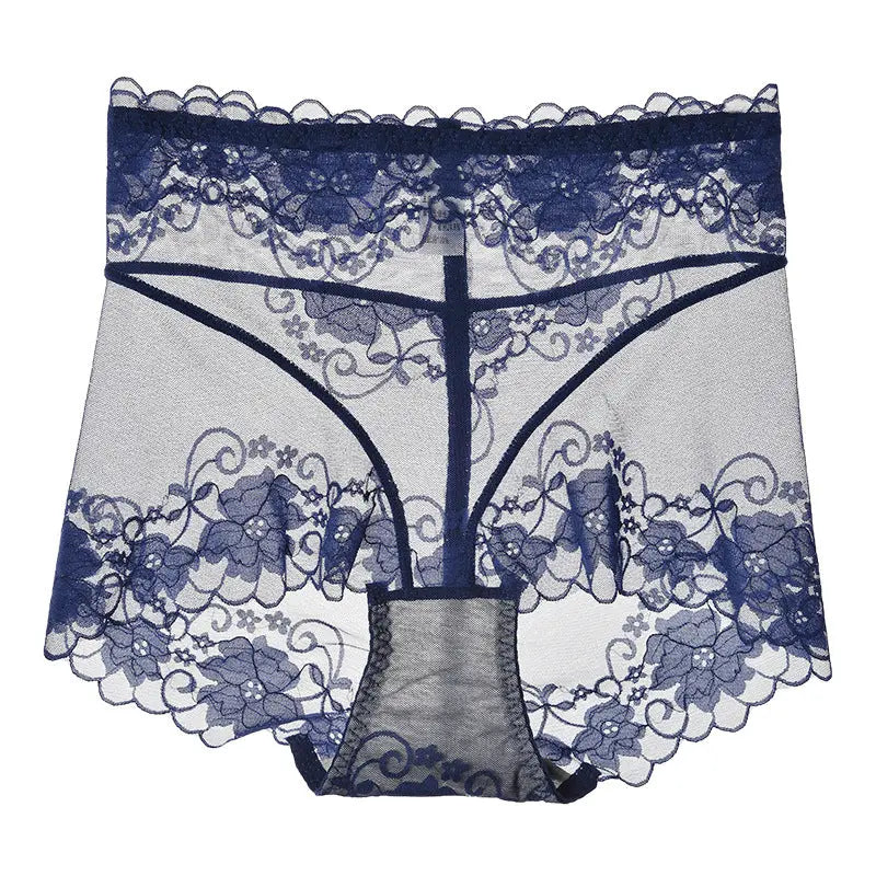 Women's High Waist Lace Traceless Mesh Underwear Pink XL – Posh Atomic