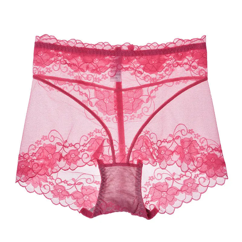 Women's High Waist Lace Traceless Mesh Underwear Royal Blue XL – Posh Atomic