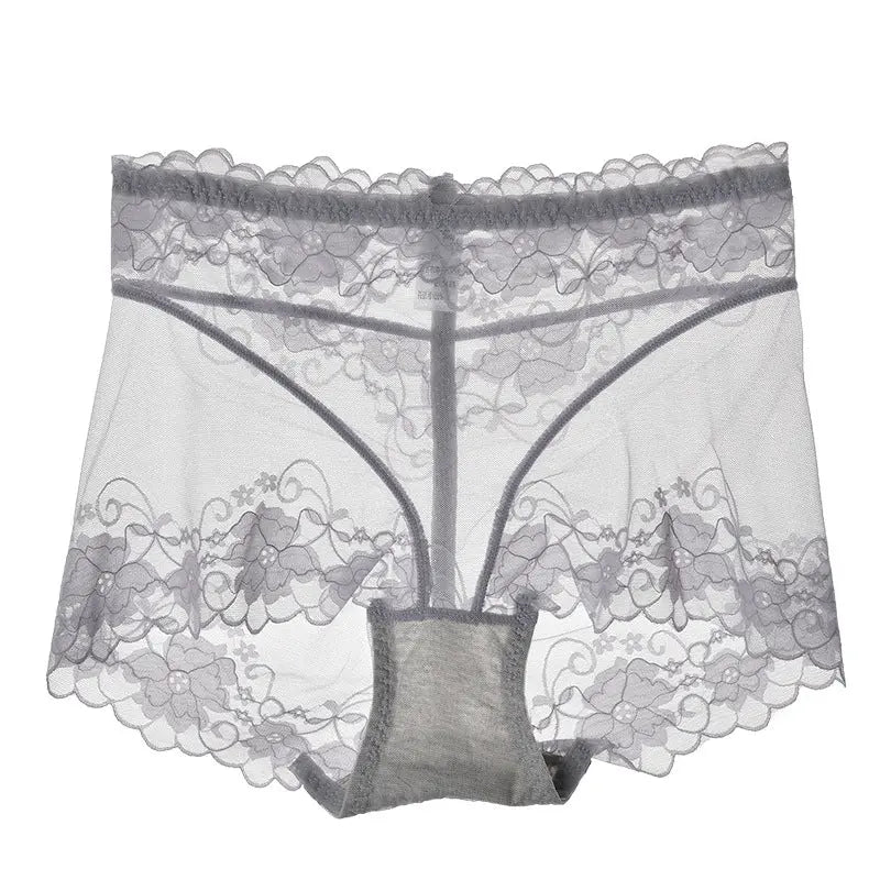 Women's High Waist Lace Traceless Mesh Underwear Black XL – Posh Atomic