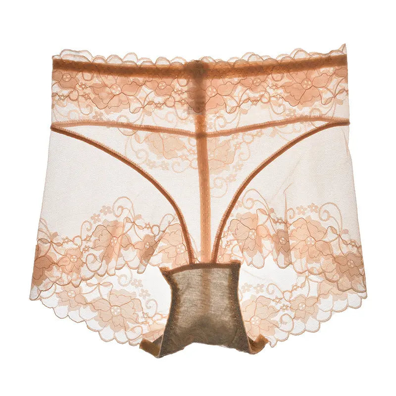 Women's High Waist Lace Traceless Mesh Underwear Royal Blue M – Posh Atomic