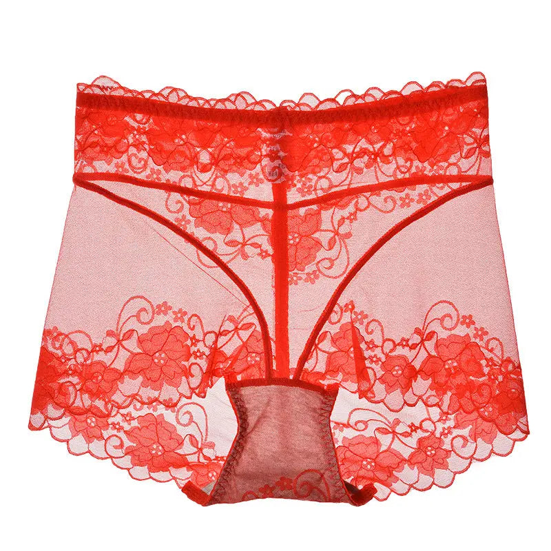 Women's High Waist Lace Traceless Mesh Underwear Royal Blue L – Posh Atomic