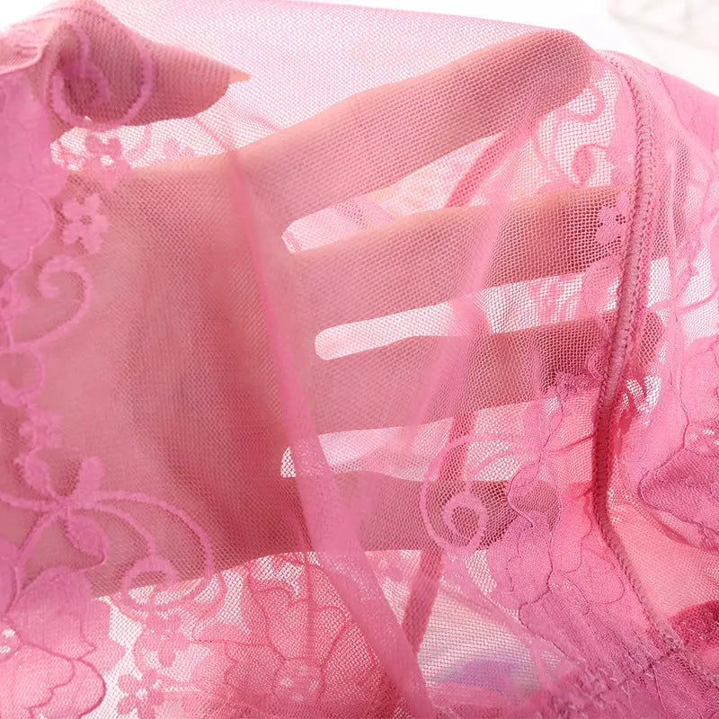 Women's High Waist Lace Traceless Mesh Underwear Black M – Posh Atomic