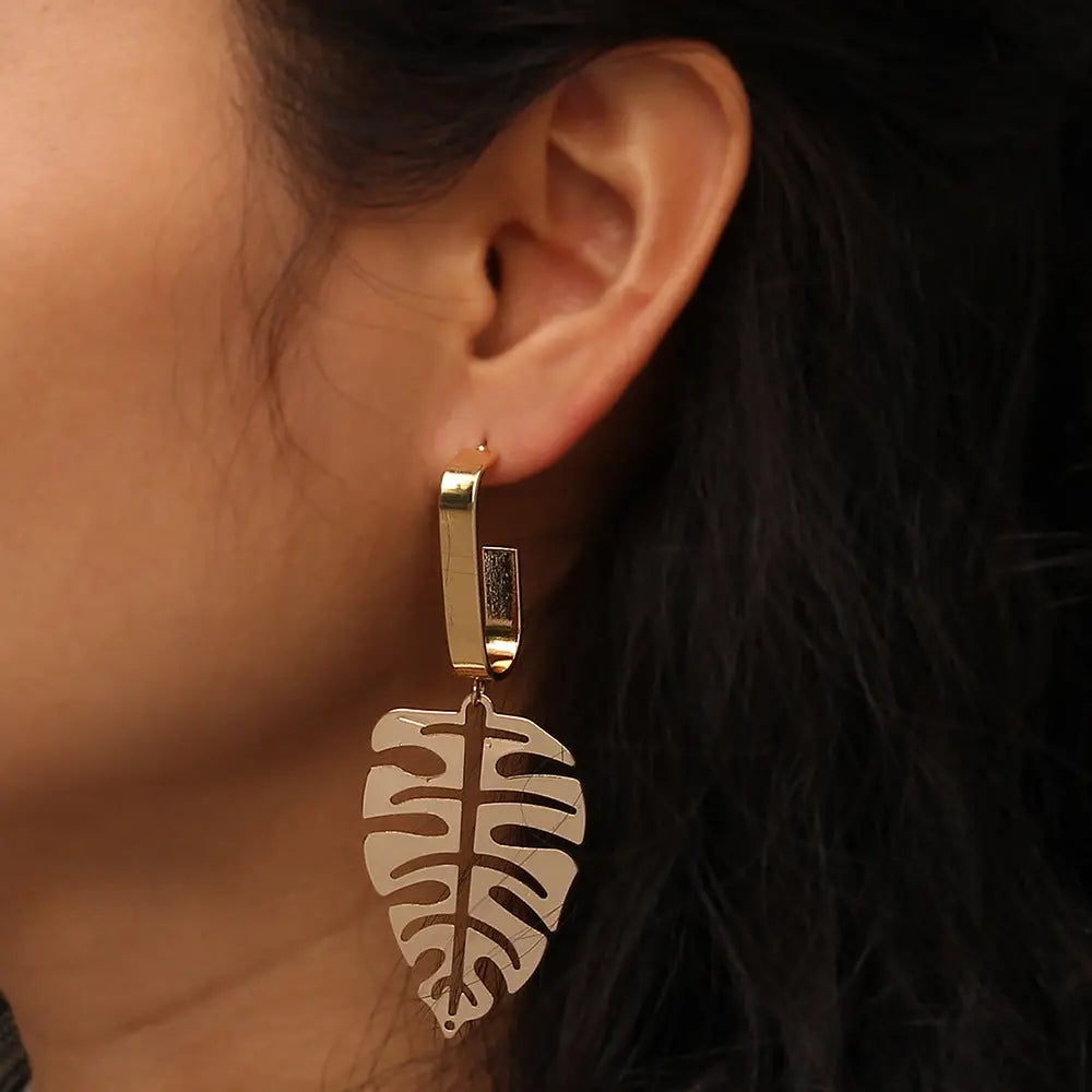 Women's Hollow Leaves Earrings Default Title – Posh Atomic