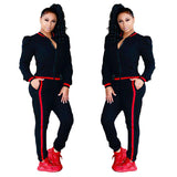 Women's Lantern Sleeve Sports Leisure Suit Black M – Posh Atomic