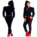 Women's Lantern Sleeve Sports Leisure Suit Red L – Posh Atomic