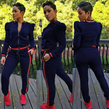 Women's Lantern Sleeve Sports Leisure Suit Red S – Posh Atomic