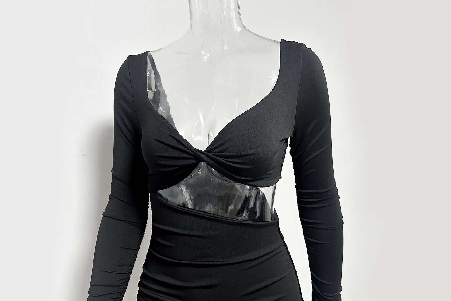 Women's Long-sleeved Dress Black L – Posh Atomic