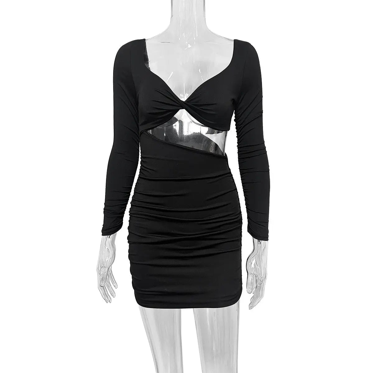 Women's Long-sleeved Dress Black S – Posh Atomic