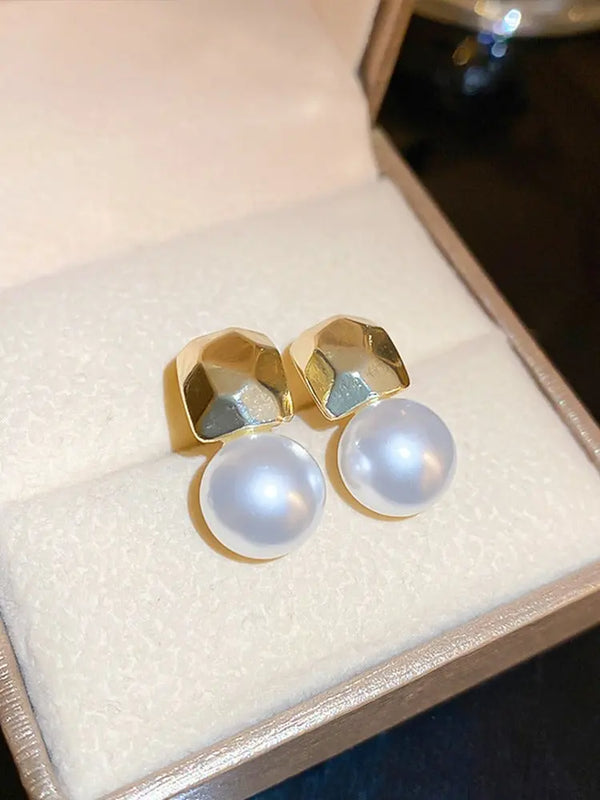 Women's Metal High-grade Temperamental Pearl Stud Earrings – Posh Atomic