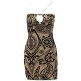 Women's Party Dress Slim Fit Flocked Printed – Posh Atomic