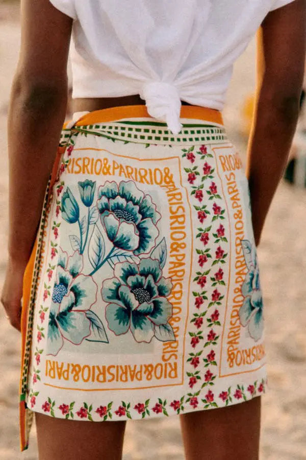 Women's Printed Lace-up Beach Trendy Skirt Color 2XL – Posh Atomic