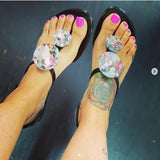Women's Rhinestone Sandals Black – Posh Atomic
