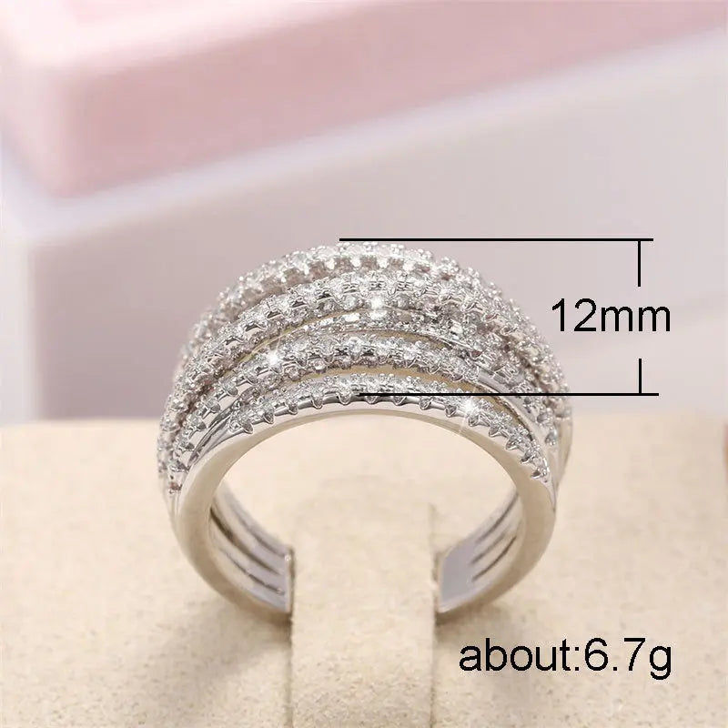 Women's Ring F1739 White Gold Color No10 – Posh Atomic