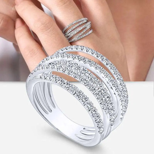 Women's Ring F1739 White Gold Color No7 – Posh Atomic