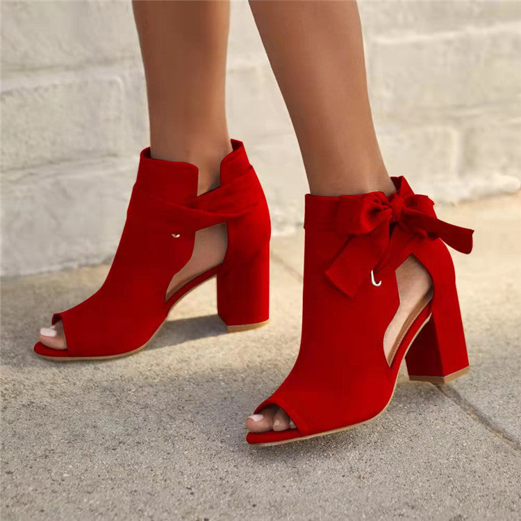 Women's Side Bow Shoes Red – Posh Atomic