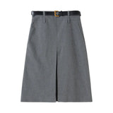 Women's Skirt Gray Pleated A- Line Skirt – Posh Atomic