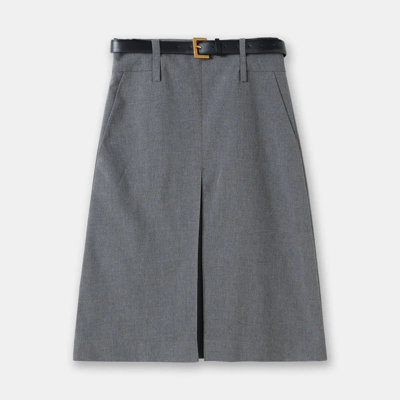 Women's Skirt Gray Pleated A- Line Skirt – Posh Atomic