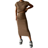 Women's Sleeveless Pullover and Skirt Set Gray L – Posh Atomic