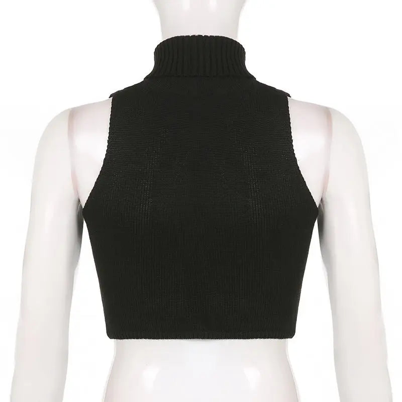 Women's Turtleneck Hollow-out Slim-fit Vest – Posh Atomic