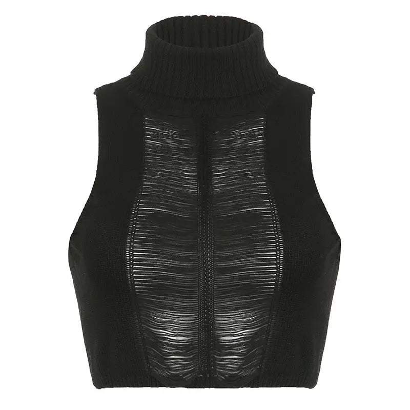 Women's Turtleneck Hollow-out Slim-fit Vest – Posh Atomic