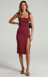 Women's U-neck Sleeveless Vest High Waist Dress Red XL – Posh Atomic