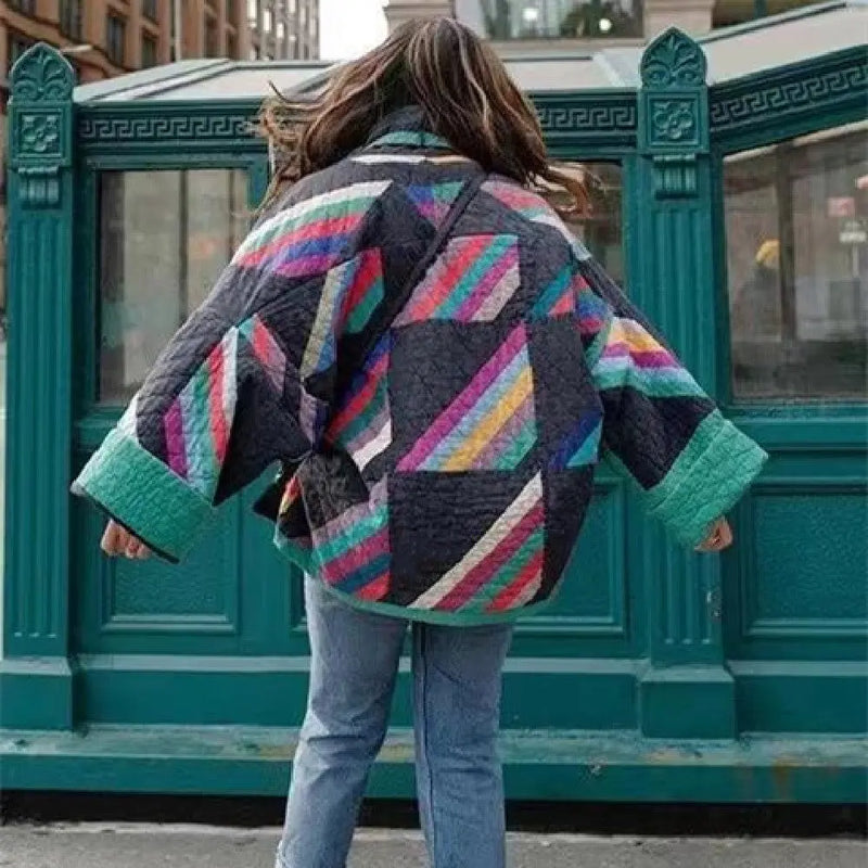Women's Winter Vintage Printed Loose Floral Cotton Coat Jacket Female Picture Color S – Posh Atomic