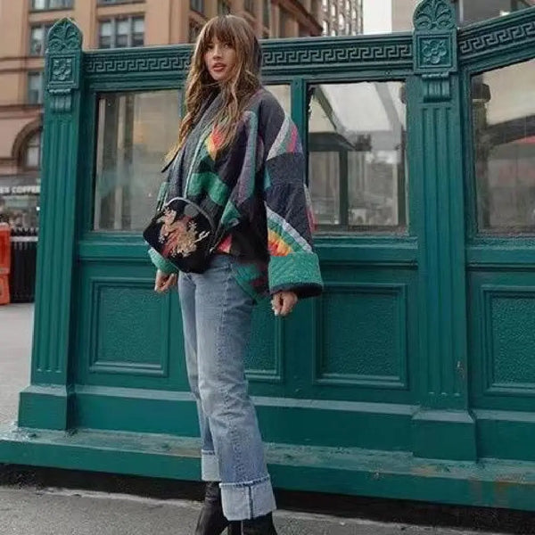 Women's Winter Vintage Printed Loose Floral Cotton Coat Jacket Female Picture Color L – Posh Atomic
