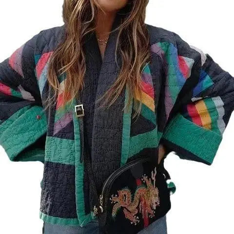 Women's Winter Vintage Printed Loose Floral Cotton Coat Jacket Female – Posh Atomic