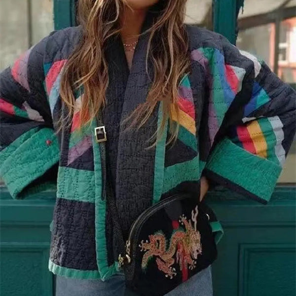 Women's Winter Vintage Printed Loose Floral Cotton Coat Jacket Female Picture Color M – Posh Atomic