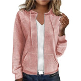 Women's Zipper Hooded Cardigan Long Sleeve Sweater Coat Black M – Posh Atomic