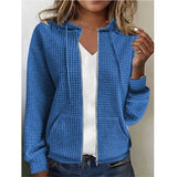 Women's Zipper Hooded Cardigan Long Sleeve Sweater Coat White S – Posh Atomic