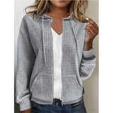 Women's Zipper Hooded Cardigan Long Sleeve Sweater Coat Black XXL – Posh Atomic